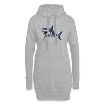 Mégalodons Mégalodon - Sweat-shirt à capuche long Femme - gris chiné - Devant