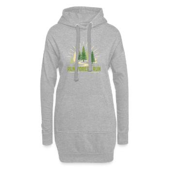 Trailrunning – Run Forest Run - Hoodie-Kleid - Grau meliert - Vorne