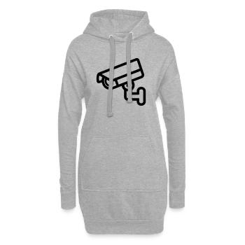 caméra - Sweat-shirt à capuche long Femme - gris chiné - Devant