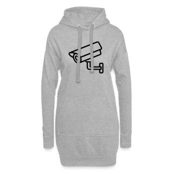 Überwachungskamera - Hoodie-Kleid - Grau meliert - Vorne