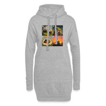 Ladybug und Bee: Ein süßer erster Moment - Hoodie-Kleid - Grau meliert - Vorne