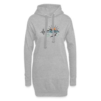 Course sur sentier - Sweat-shirt à capuche long Femme - gris chiné - Devant