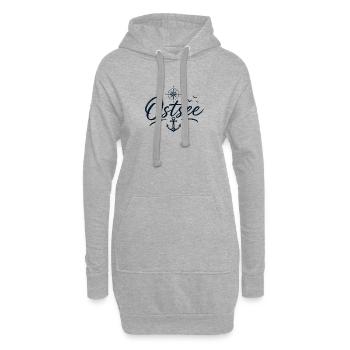 Ostseeliebe | Maritimes T.-Shirt - Ostsee Hoodie - Hoodie-Kleid - Grau meliert - Vorne