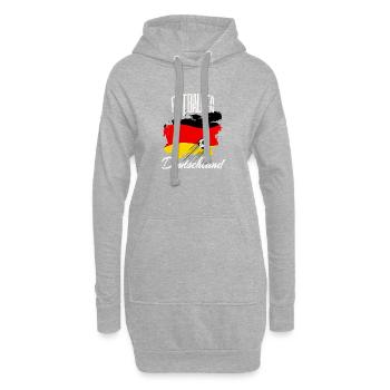 Fussball Fan Deutschland - Hoodie-Kleid - Grau meliert - Vorne