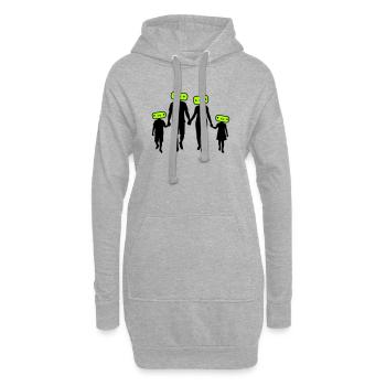 Silhouette familiale Chers enfants Parents Maman Papa - Sweat-shirt à capuche long Femme - gris chiné - Devant