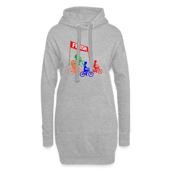 Arrivée Family Cycling - Sweat-shirt à capuche long Femme - gris chiné - Devant