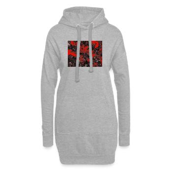 Crimson Branches in Noir Bloom - Hoodie-Kleid - Grau meliert - Vorne