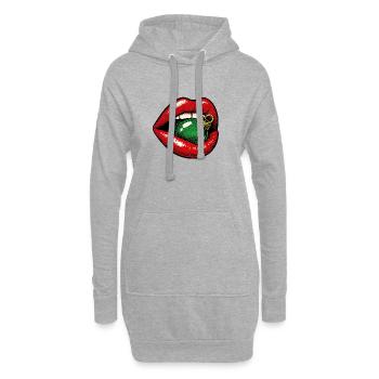 Weihnachtskußmund .1 - Hoodie-Kleid - Grau meliert - Vorne