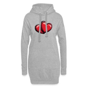 Herzen Liebe Symbol - Hoodie-Kleid - Grau meliert - Vorne