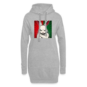 Hase mit Null-Bock auf Weihnachten - Hoodie-Kleid - Grau meliert - Vorne
