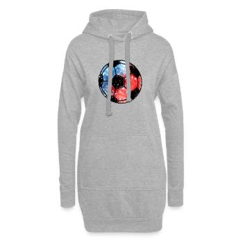 Fußball USA Design für Amerika Fans Aquarell-Stil - Hoodie-Kleid - Grau meliert - Vorne