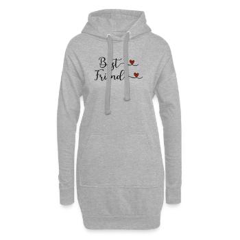 Meilleur ami - Sweat-shirt à capuche long Femme - gris chiné - Devant