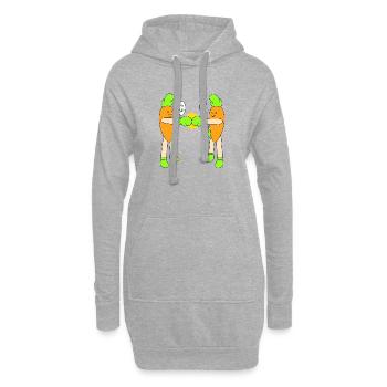 Coup de poing de carotte - Sweat-shirt à capuche long Femme - gris chiné - Devant