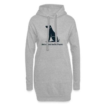 Sitzender Hund Silhouette – Loyaler Eindruck - Hoodie-Kleid - Grau meliert - Vorne