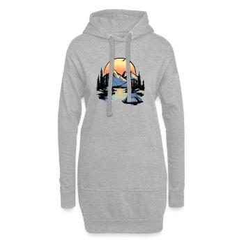 Berge Natur - Hoodie-Kleid - Grau meliert - Vorne