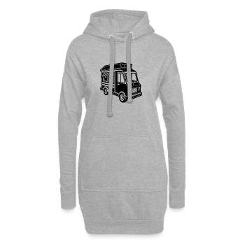 Food Truck - Hoodie-Kleid - Grau meliert - Vorne