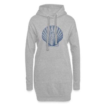 Mer de coquillages Océan Vintage - Sweat-shirt à capuche long Femme - gris chiné - Devant