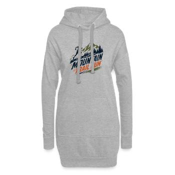 Course de montagne - Sweat-shirt à capuche long Femme - gris chiné - Devant