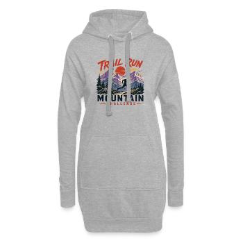 Course sur sentier - Défi de montagne - Sweat-shirt à capuche long Femme - gris chiné - Devant
