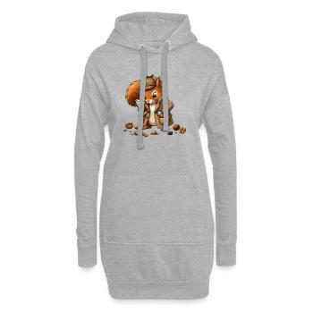 Manteau d’écureuil détective - Sweat-shirt à capuche long Femme - gris chiné - Devant