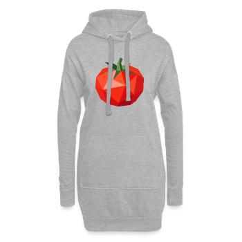 Tomate géométrique – motif légume moderne - Sweat-shirt à capuche long Femme - gris chiné - Devant