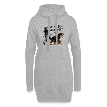 Berner Sennenhund Spruch Hundehalterin Humor - Hoodie-Kleid - Grau meliert - Vorne