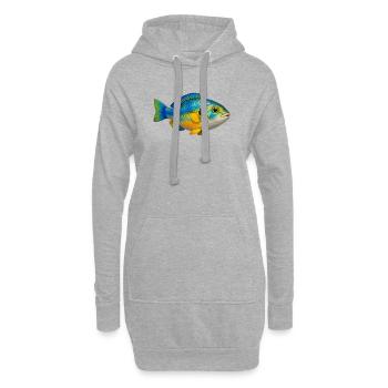 Bunter Fisch Aquarium Liebhaber - Hoodie-Kleid - Grau meliert - Vorne