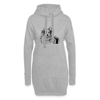 Berger australien - Sweat-shirt à capuche long Femme - gris chiné - Devant