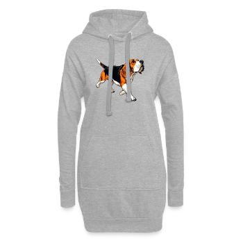 Beagle Abenteuer Illustration - Hoodie-Kleid - Grau meliert - Vorne