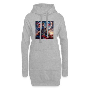 Déesse florale avec drapeau américain - Sweat-shirt à capuche long Femme - gris chiné - Devant