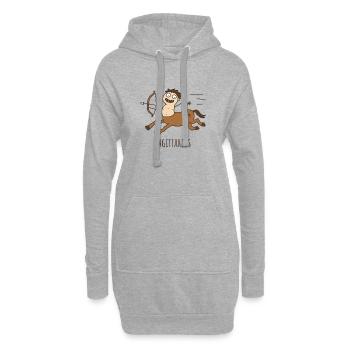 Gribouillis de l’horoscope du Sagittaire - Sweat-shirt à capuche long Femme - gris chiné - Devant