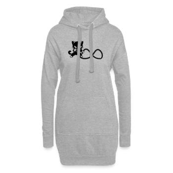 Fitness Katze mit Battle Rope Motiv - Hoodie-Kleid - Grau meliert - Vorne
