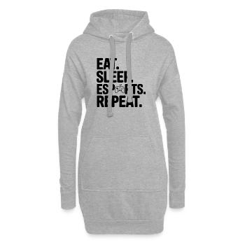 Iss. Schlaf. Esports. Wiederholen. - Hoodie-Kleid - Grau meliert - Vorne