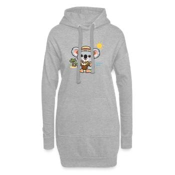 Strand koala mit Kokosnuss - Sweat-shirt à capuche long Femme - gris chiné - Devant