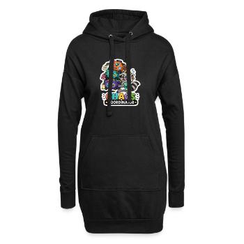 Chaos-Koordinator Sommerferien-Waschbäraufkleber - Hoodie-Kleid - Schwarz - Vorne