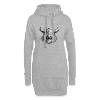 Wikinger-Kriegerhelm-Emblem - Hoodie-Kleid - Grau meliert - Vorne