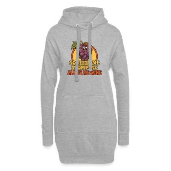 Grape Squeeze Wine Graphique rétro - Sweat-shirt à capuche long Femme - gris chiné - Devant