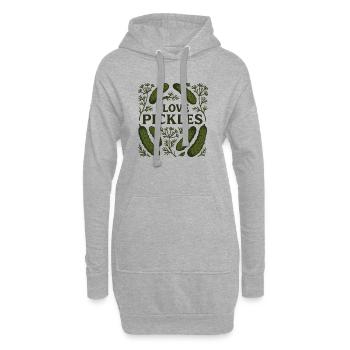 Ich liebe Gurken - Hoodie-Kleid - Grau meliert - Vorne