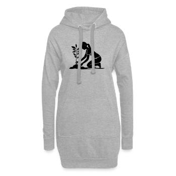 Environnement de plantation - Sweat-shirt à capuche long Femme - gris chiné - Devant