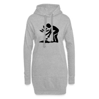 Einpflanzen Umwelt Naturschutz - Hoodie-Kleid - Grau meliert - Vorne