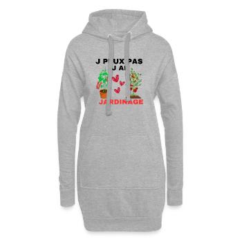 J peux pas j ai Jardinage - Sweat-shirt à capuche long Femme - gris chiné - Devant