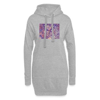 Psychedelische Blumen Neonprint - Hoodie-Kleid - Grau meliert - Vorne