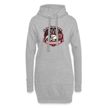 Le Carlin de Schrödinger : Dormir et planifier - Sweat-shirt à capuche long Femme - gris chiné - Devant
