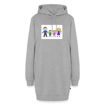 Maman et enfants - Sweat-shirt à capuche long Femme - gris chiné - Devant
