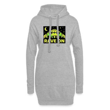 Rave On Festival Zelt Techno Party Crew - Hoodie-Kleid - Grau meliert - Vorne