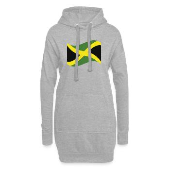 Drapeau jamaïcain - Sweat-shirt à capuche long Femme - gris chiné - Devant