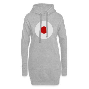 Drapeau japonais - Sweat-shirt à capuche long Femme - gris chiné - Devant