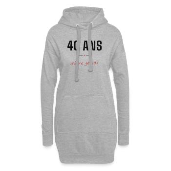 40 Ans d'être génial - Sweat-shirt à capuche long Femme - gris chiné - Devant