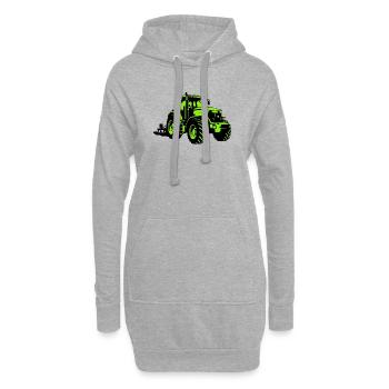 Traktor – Bauer - Hoodie-Kleid - Grau meliert - Vorne