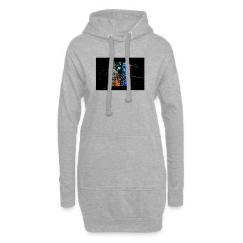 Traces de vie - Sweat-shirt à capuche long Femme - gris chiné - Devant